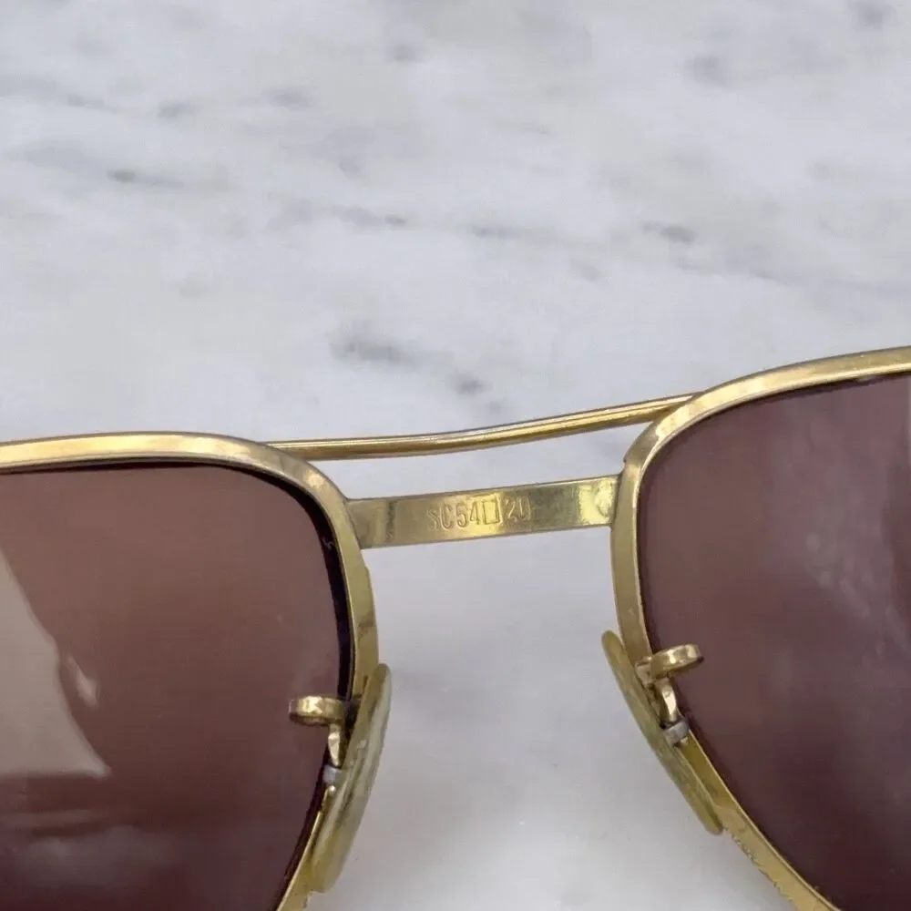 Vintage Shuron 6 USA Square Aviator (Navigator) Gold Eyeglasses Frames Only